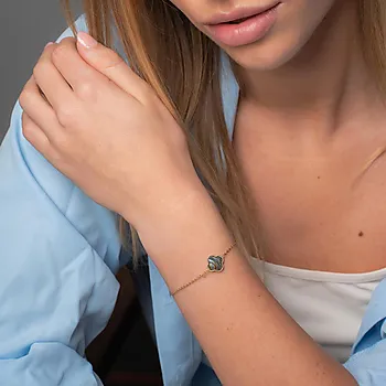 Bilde nummer 2 av Kløver armbånd i 925 sølv med abalone