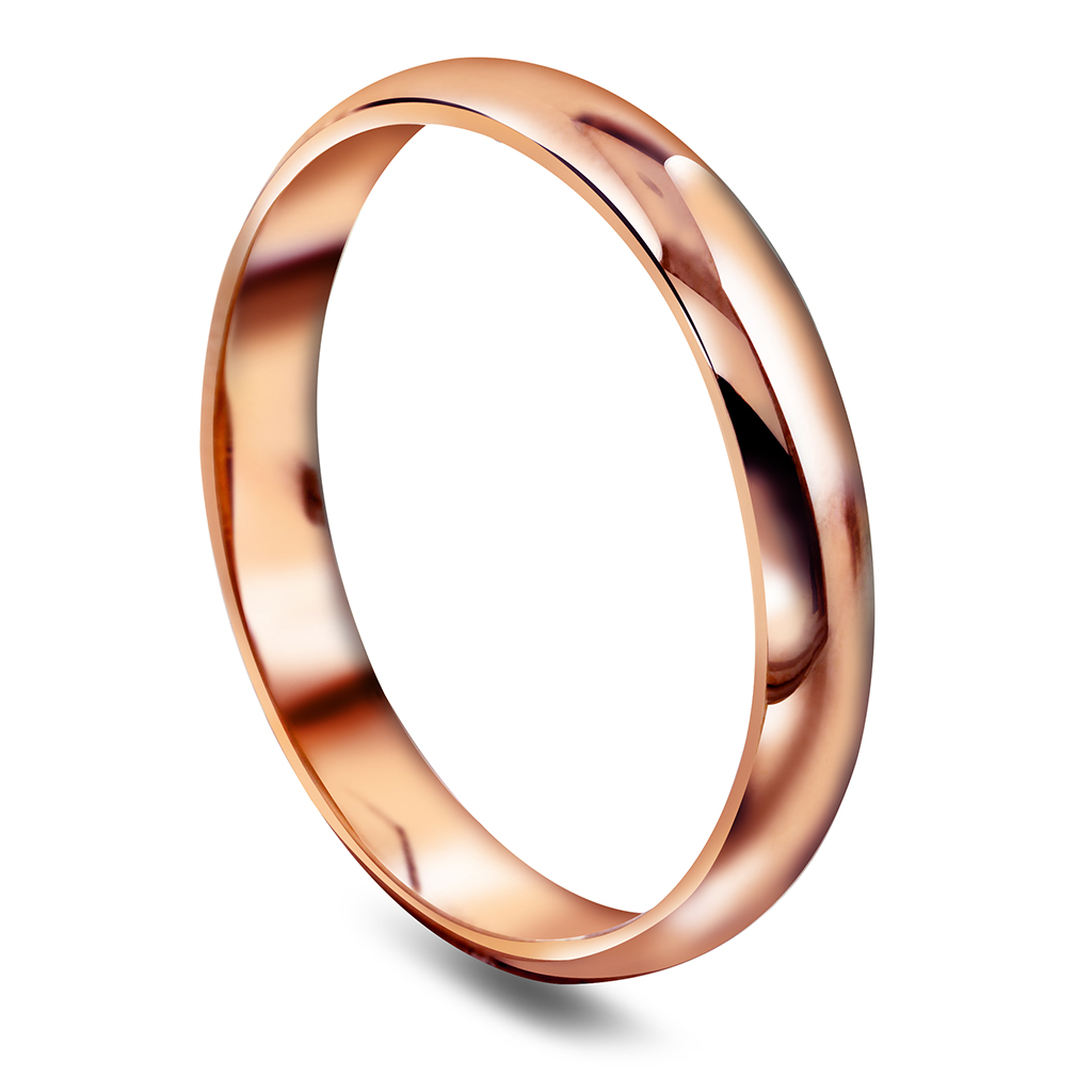 Giftering i 585 roségull | 3 mm bredde