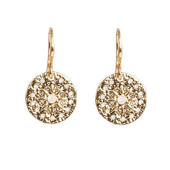 Solstice øredobber i forgylt messing med opal