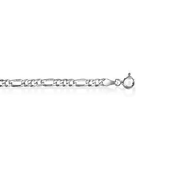 Pan Jewelry, Figaro kjede i 925 rhodinert sølv 3,4 mm, 42-60 cm