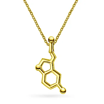 Smykke i 925 forgylt sølv med symbol serotonin