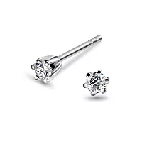 Olivia øredobber i 585 hvitt gull med diamant 0,10 ct