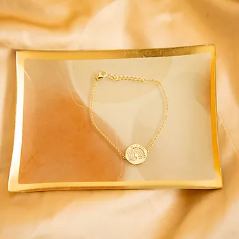 Bilde nummer 3 av Pan Jewelry, Armbånd i 925 forgylt sølv med hvite zirkonia og teksten “Alt blir bra”