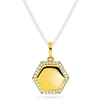 Pan Jewelry, Anheng i 585 gull plate med zirkonia