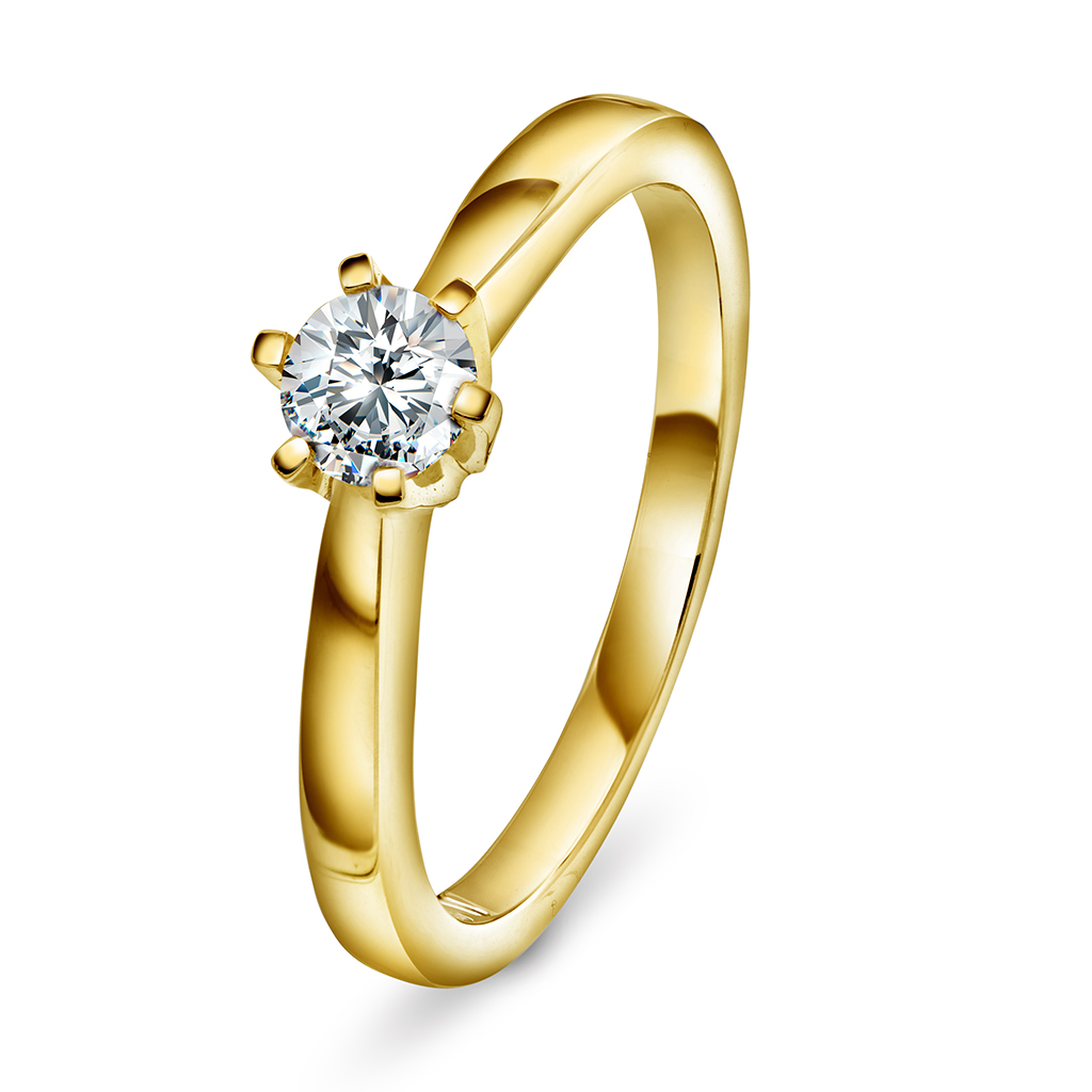 Olivia diamantring i 585 gult gull 0,30 ct