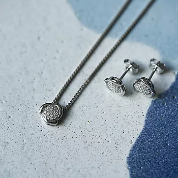 Bilde nummer 4 av Pan Jewelry, Anheng i 585 hvitt gull med diamanter 0,06 ct