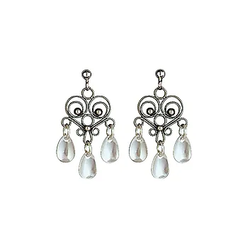 Øredobber i 830 oksidert sølv