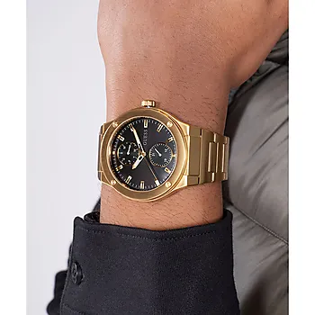 Bilde nummer 4 av Guess, Dress herreklokke med gullfarget stållenke