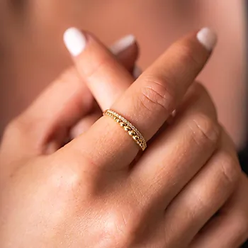 Bilde nummer 2 av Pan Jewelry, Ring i 585 gult gull med zirkonia