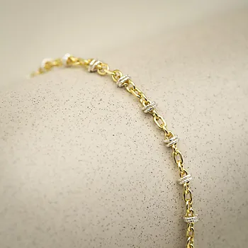 Bilde nummer 2 av Candy armbånd i 925 sølv og forgylt, 19 cm