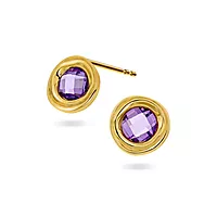 Pan Jewelry, Øredobber i forgylt 925 sølv med ametyst
