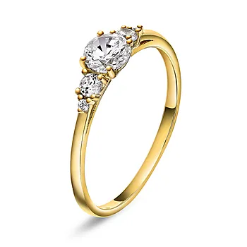 Lumi ring i 925 forgylt sølv med zirkonia