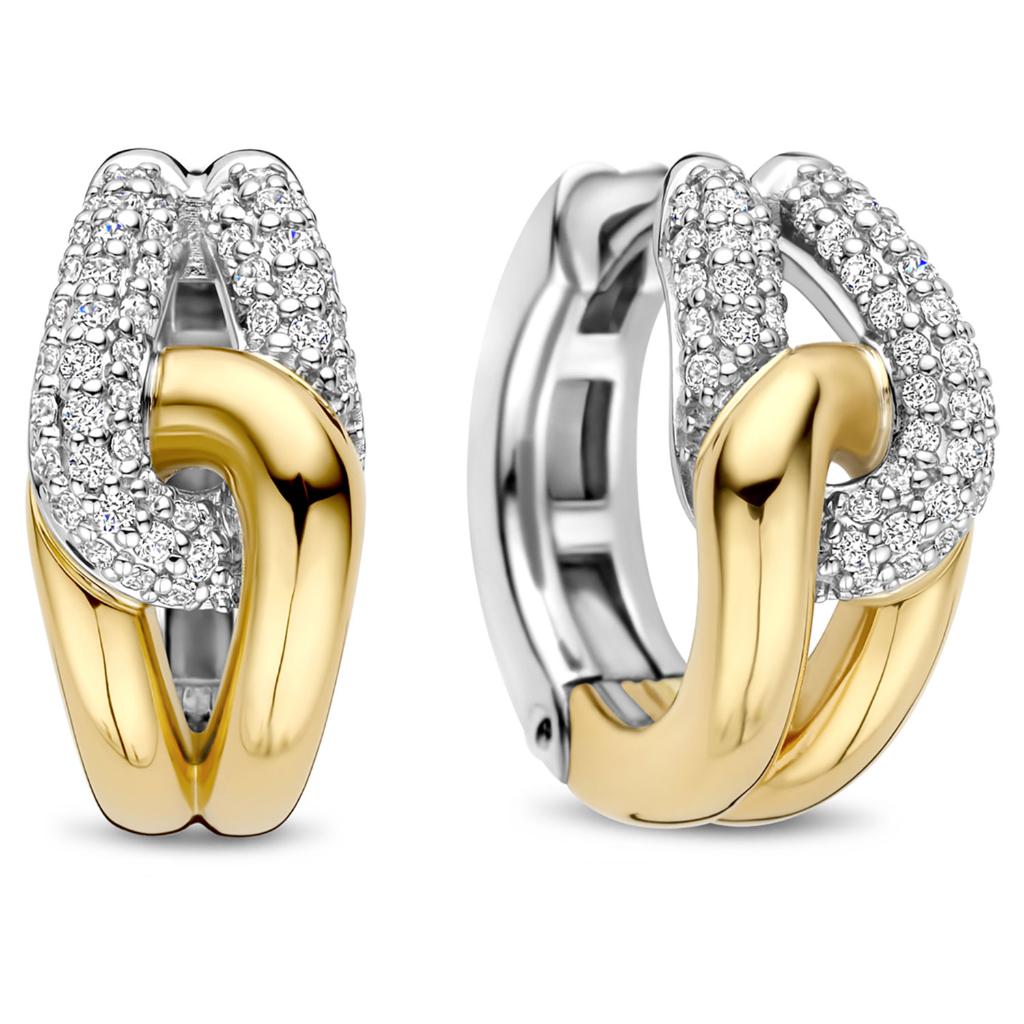 Øreringer i 925 flerfarget sølv med zirkonia