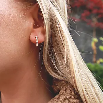 Bilde nummer 2 av Pan Jewelry, Øreringer i 585 gult gull med zirkonia
