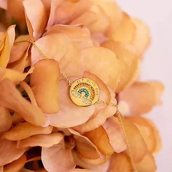 Bilde nummer 2 av Pan Jewelry, Armbånd i 925 forgylt sølv med zirkonia og teksten "Alt blir bra"