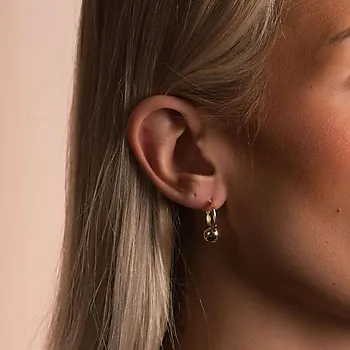 Bilde nummer 2 av Bennet øreringer i forgylt messing med zirkonia