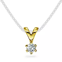 Olivia anheng i 585 gult gull med diamant 0,20 ct