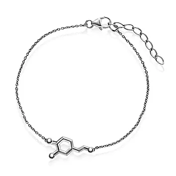 Armbånd i 925 sølv med symbol dopamin