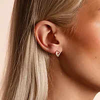 Bilde nummer 2 av Kitty øreringer i forgylt messing med zirkonia