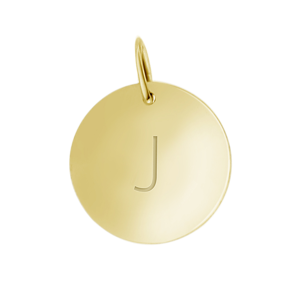Pan Jewelry, Anheng i forgylt sølv med bokstav J