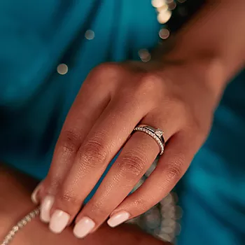 Bilde nummer 3 av Lilly diamantring i 375 hvitt gull 0,06 ct