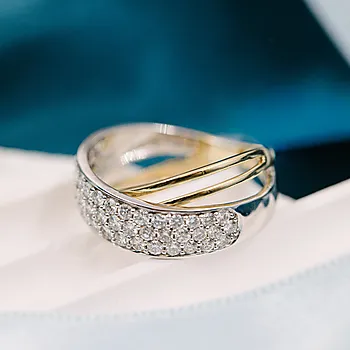 Bilde nummer 2 av Milano diamantring i 585 hvitt og gult gull 0,95 ct