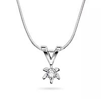 Pan Jewelry, Isabella enstensanheng i 585 hvitt gull 0,15 ct
