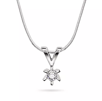 Pan Jewelry, Isabella enstensanheng i 585 hvitt gull 0,15 ct