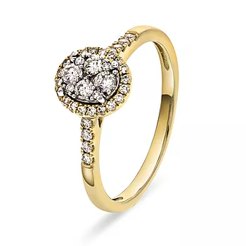 Josefine diamantring i 585 gult gull 0,33 ct