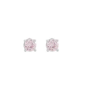 Snö of Sweden, Essence øredobber i forsølvet messing med rosa zirkonia