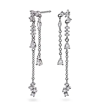 Rainfall øredobber i 925 sølv med zirkonia