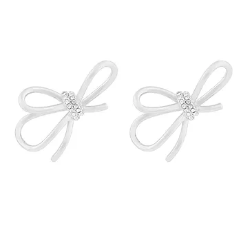 Ribbon øredobber i messing med sløyfe