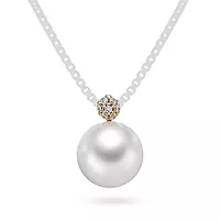 Pan Jewelry, Anheng i 585 gult gull med ferskvannsperle og zirkonia