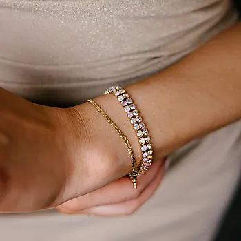 Bilde nummer 2 av Cocool armbånd i forgylt messing med krystall