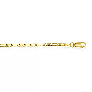 Figaro kjede i 925 forgylt sølv 2,4 mm, 42-60 cm