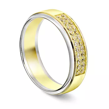 Giftering i 585 gult og hvitt gull med diamanter 0,24 CT | 5,5 mm bredde