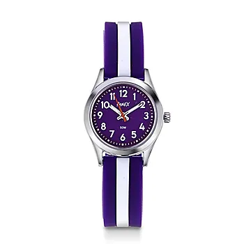 Barneklokke med lilla silikonrem