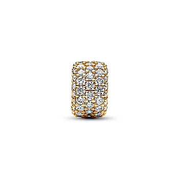Bilde nummer 3 av Pandora Moments, Charms i 925 forgylt sølv med trippel pavé