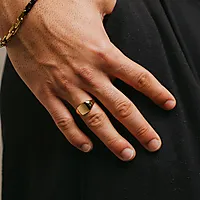 Bilde nummer 2 av Signetring i 925 forgylt sølv