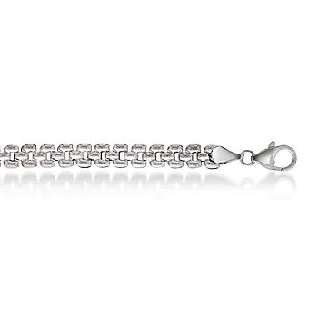 Pan Jewelry, Collier i rhodinert 925 sølv 6,3 mm, 50 cm