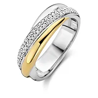 Ti Sento, Ring i forgylt 925 sølv med zirkonia