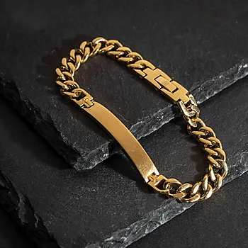 Bilde nummer 3 av Legacy armbånd i forgylt stål med plate