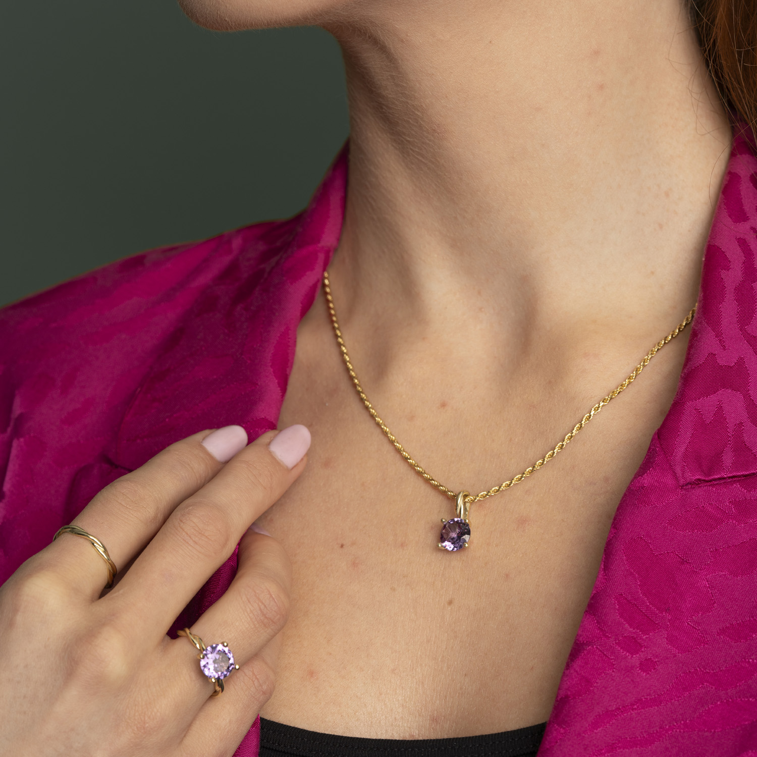 Bilde nummer 2 av Pan Jewelry Drops, Anheng i 585 gult gull med syntetisk Alexandritt