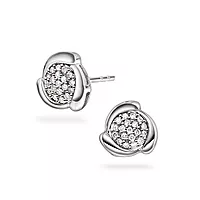 Pan Jewelry, Øredobber i 585 hvitt gull med diamanter 0,12 ct