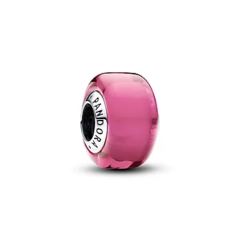 Pandora Moments, Charm i 925 sølv med rosa muranoglass
