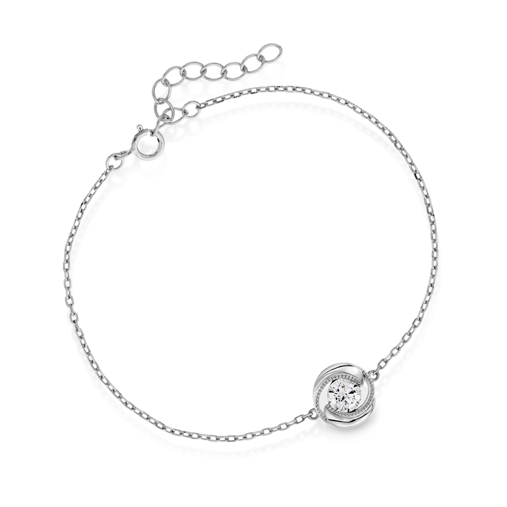 Pan Jewelry, Armbånd i 925 sølv med hvit zirkonia