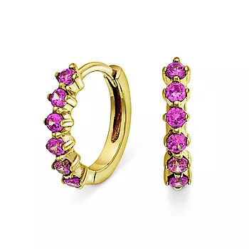 Pan Jewelry, Øreringer i forgylt sølv med rosa zirkonia