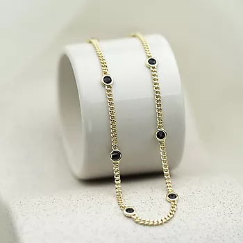 Bilde nummer 3 av Pan Jewelry, Smykke i forgylt 925 sølv med sorte zirkonia
