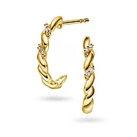 Pan Jewelry, Øredobber i 585 gult gull med diamanter 0,02 ct