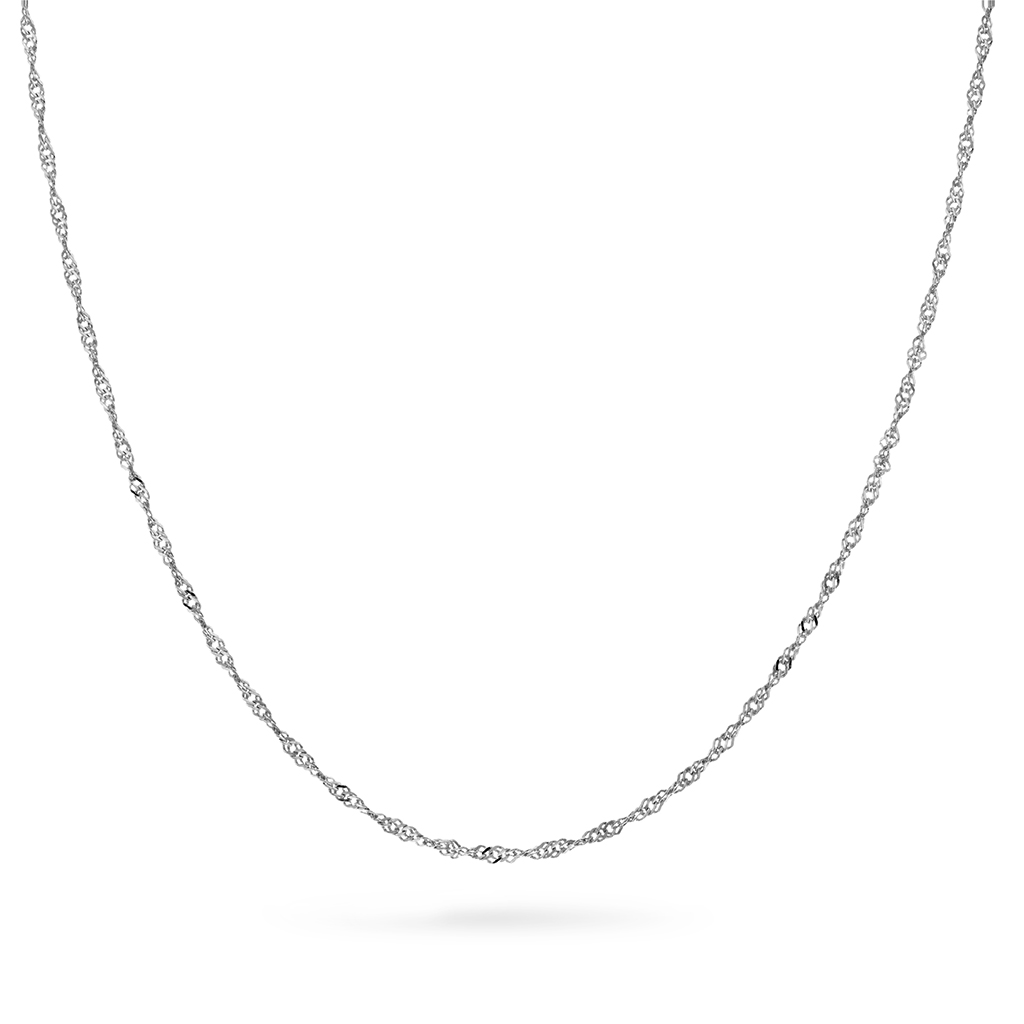Pan Jewelry, Singapore kjede i 925 rhodinert sølv, 50 cm